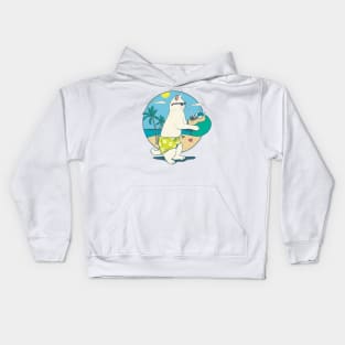 Beach Life Cat in Beach Kids Hoodie